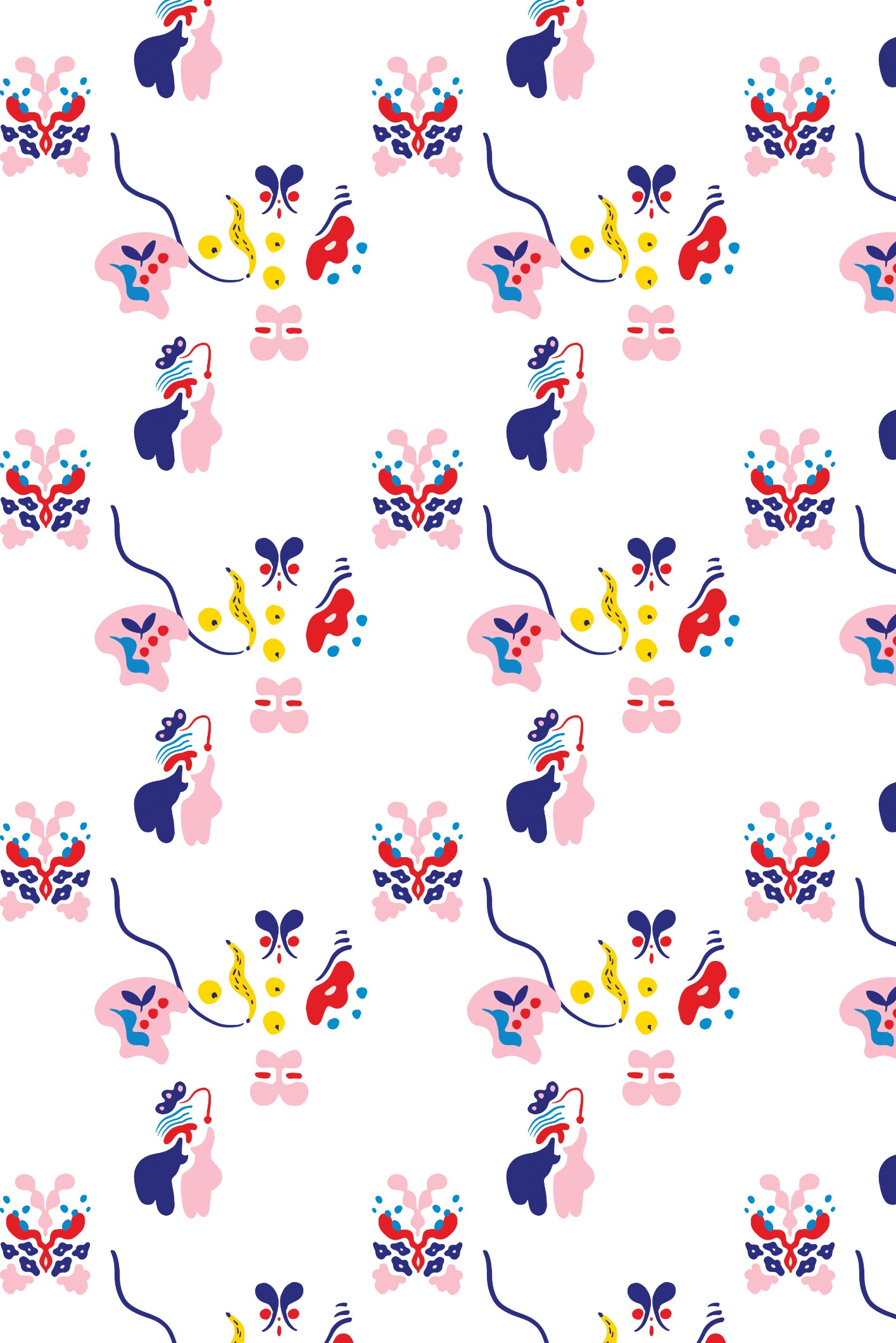 Wobbly Party Minimalist Wallpaper - Crisp White