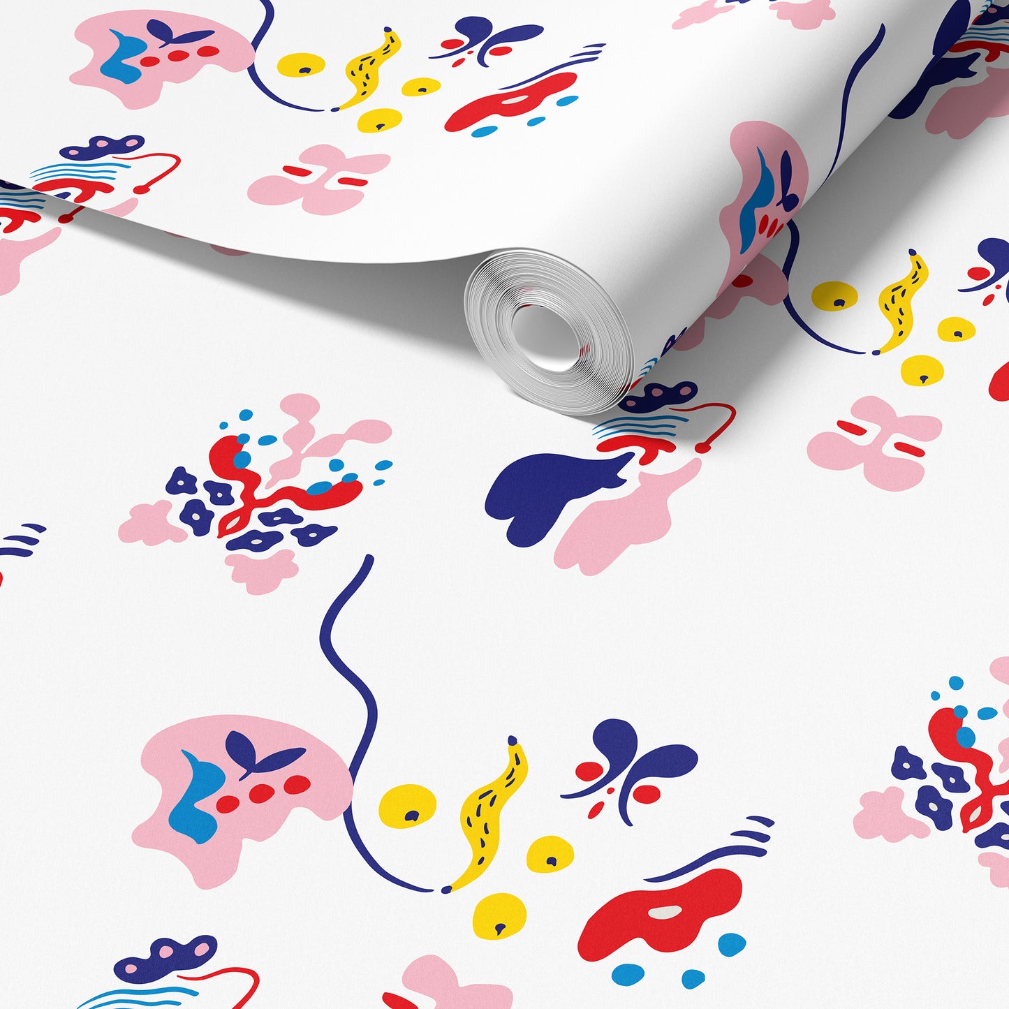 Wobbly Party Minimalist Wallpaper - Crisp White