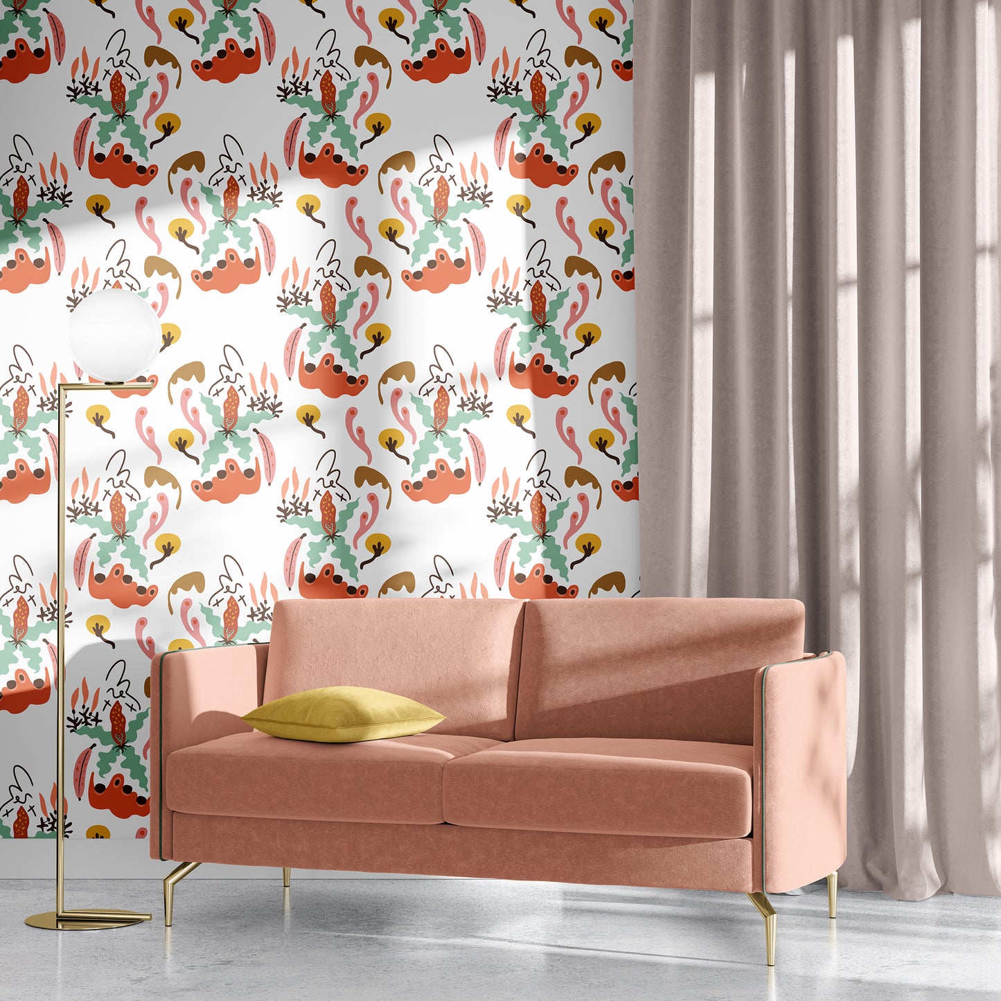 Natural Tropical Wallpaper - Crisp White