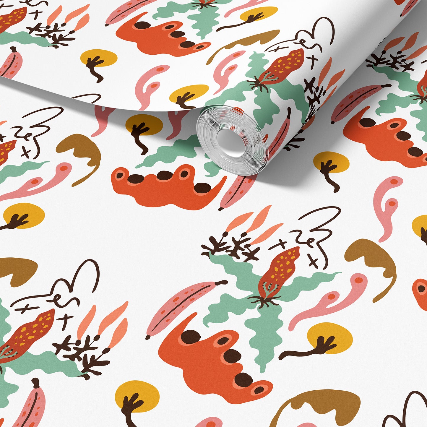 Natural Tropical Wallpaper - Crisp White