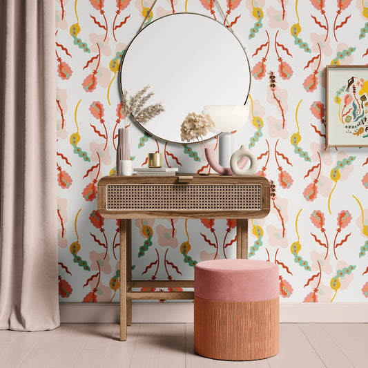 Floral Assemblage Wallpaper - Crisp White