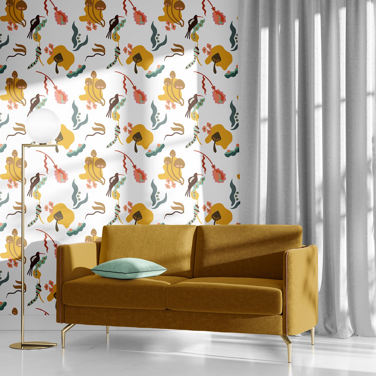 Woodland Menagerie Wallpaper - Crisp White