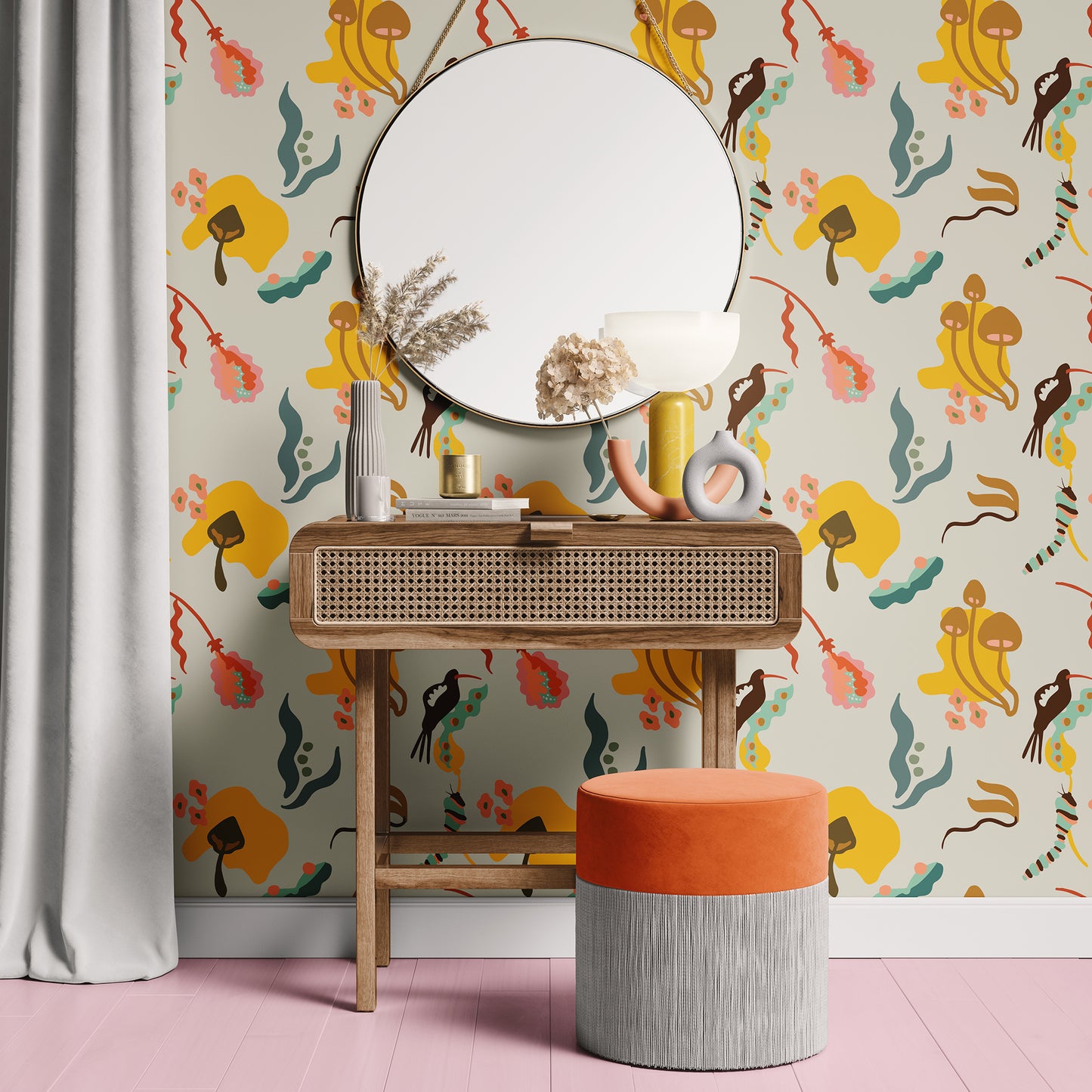 Woodland Menagerie Wallpaper - Oatmilk