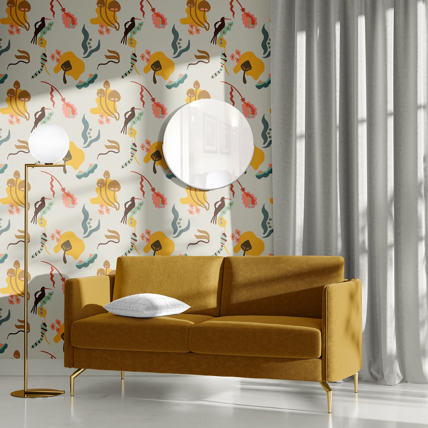 Woodland Menagerie Wallpaper - Oatmilk