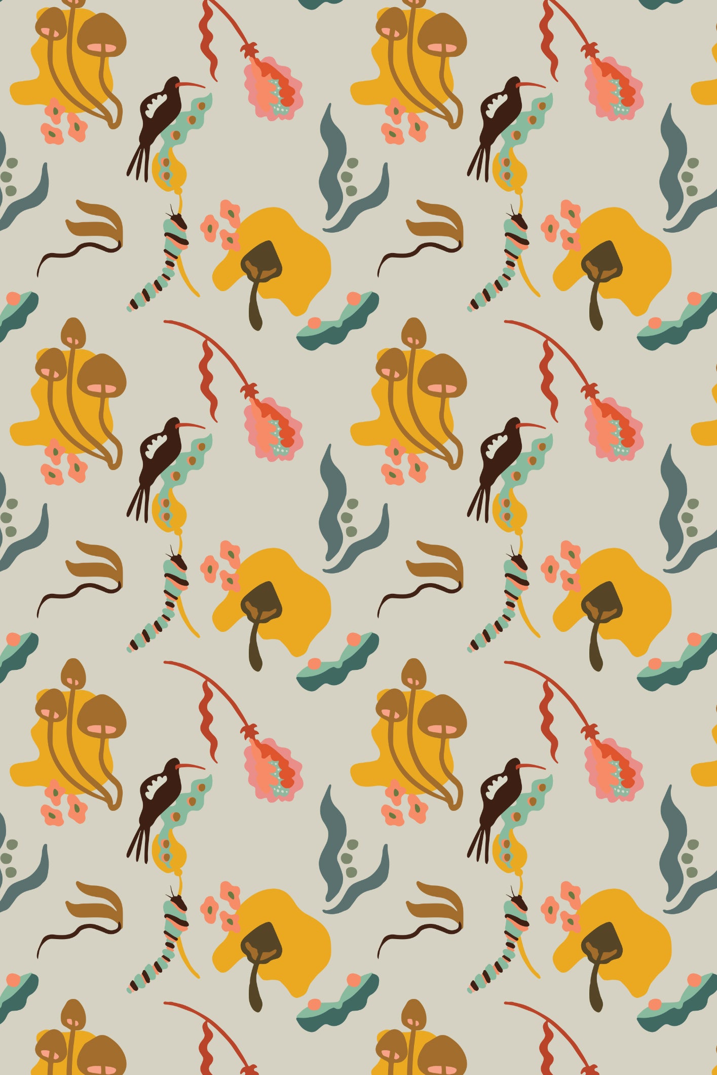 Woodland Menagerie Wallpaper - Oatmilk