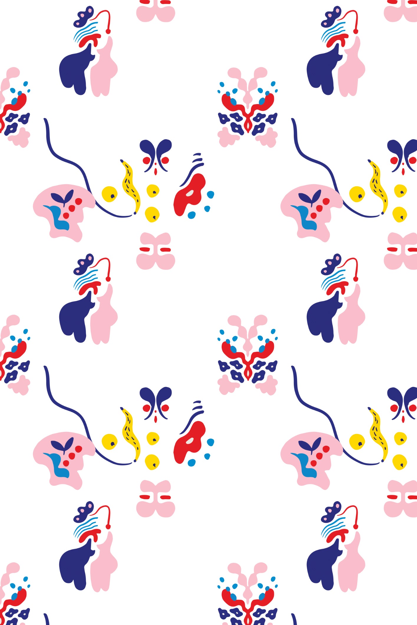 Wobbly Party Minimalist Wallpaper - Crisp White