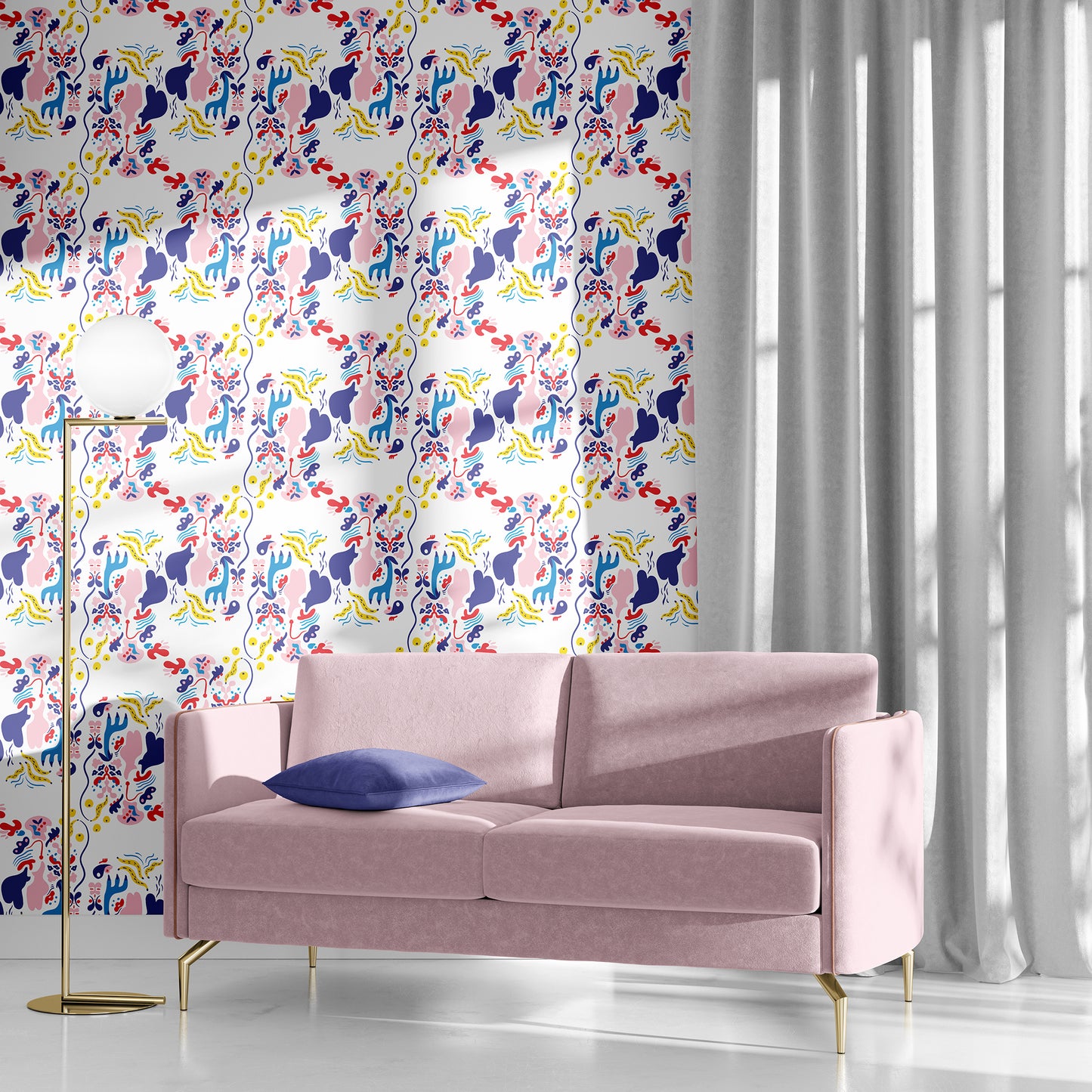 Wobbly Party Woven Wallpaper - Crisp White
