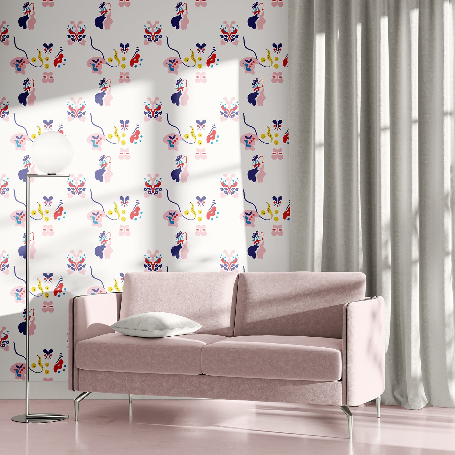 Wobbly Party Minimalist Wallpaper - Crisp White