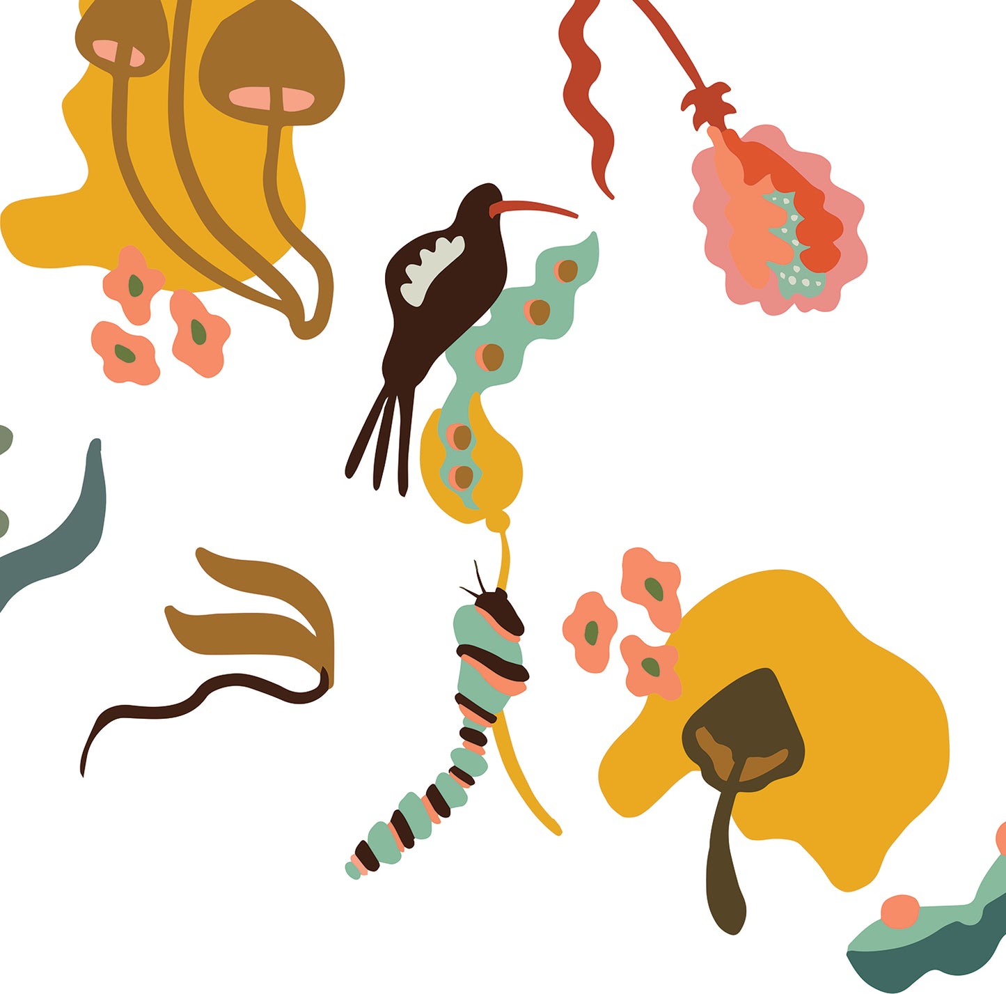 Woodland Menagerie Wallpaper - Crisp White