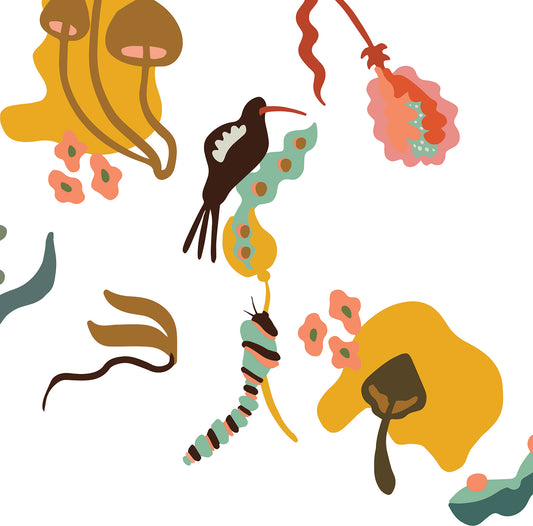 Woodland Menagerie Wallpaper - Crisp White