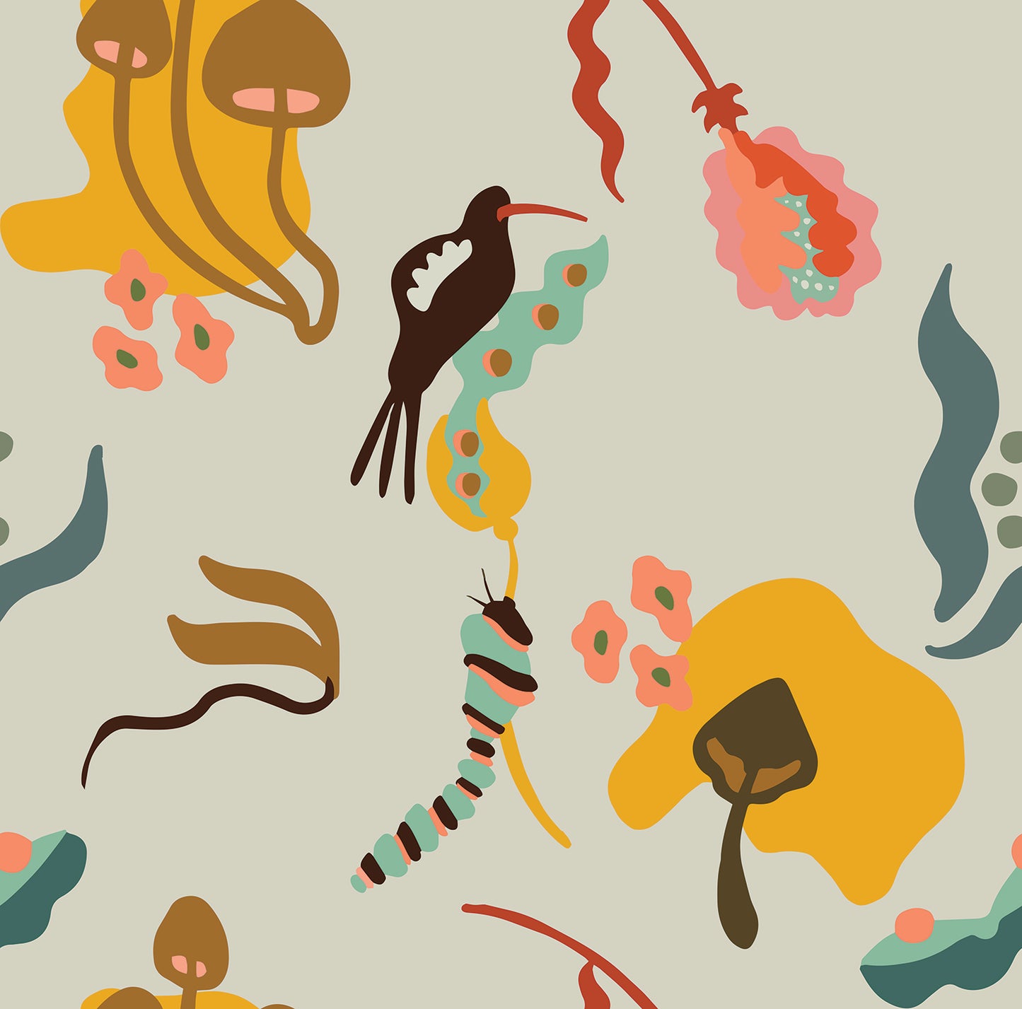 Woodland Menagerie Wallpaper - Oatmilk